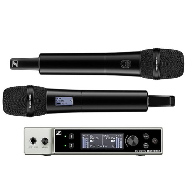 Zestaw dwóch bezprzewodowych mikrofonów ręcznych na przemówienia i do wystąpień na żywo